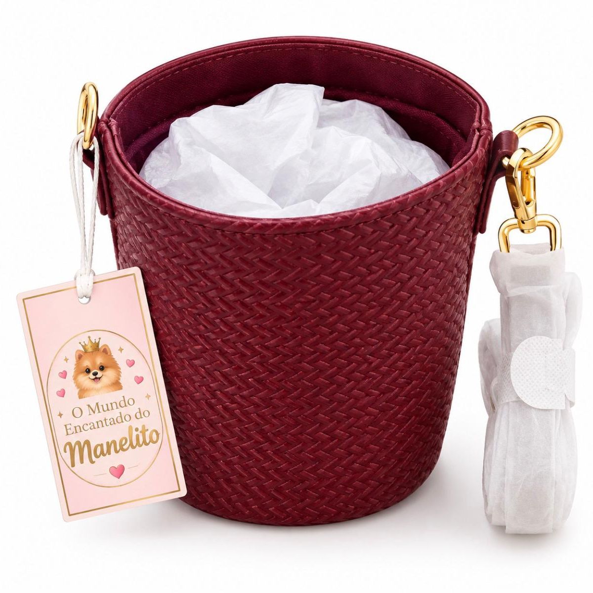 👜 Mala Bucket Bordô com Alça