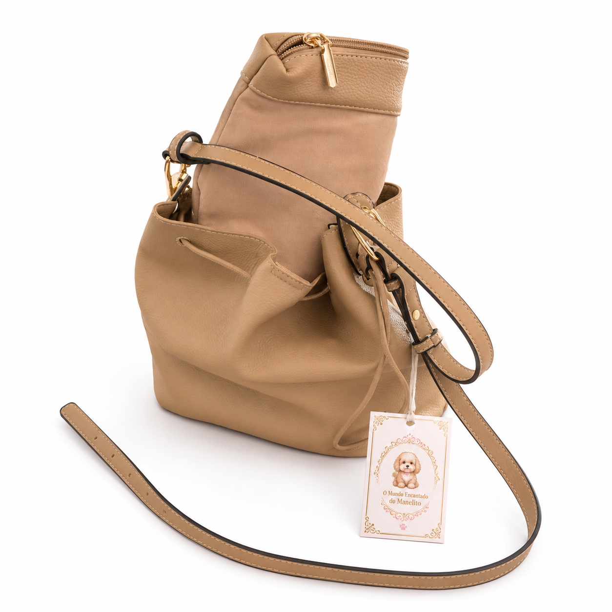 👜 Mala Bucket Bege com Necessaire